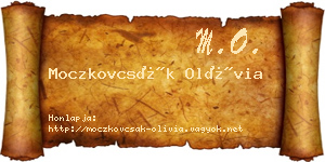 Moczkovcsák Olívia névjegykártya